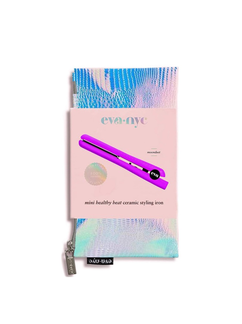 eva·nyc Mini Ceramic Styling Iron - Purple NEW